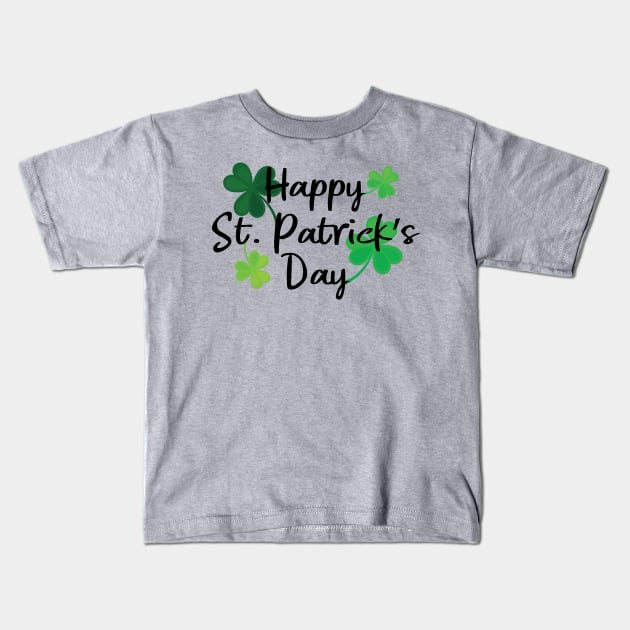 Happy St. Patrick's Day Kids T-Shirt by Miranda Nelson